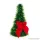 DARK MINI PINE asztali műfenyő masnival, sötétézöld, 26 cm (KFG 002)