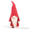 Karácsonyi skandináv manó dekoráció, piros pöttyös sapkával, 28 cm magas