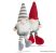 Karácsonyi skandináv manó dekoráció lógó lábakkal, piros sapkával, 20 cm magas