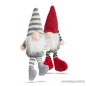   Karácsonyi skandináv manó dekoráció lógó lábakkal, piros sapkával, 20 cm magas
