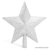 Csillag alakú karácsonyfa csúcsdísz, ezüst (58065B)