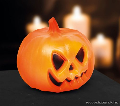Halloweeni LED-es tök, töklámpás hangeffekttel, 20 x 19 cm (58111)