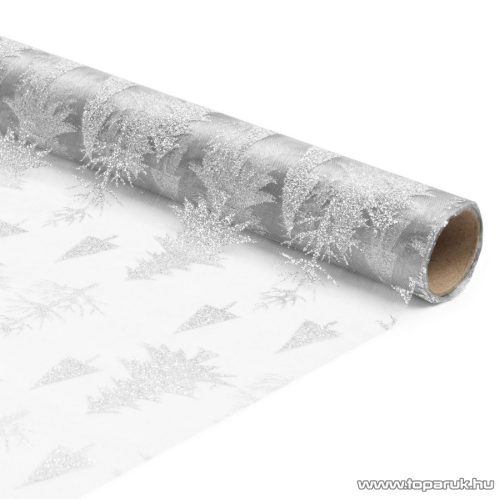 Karácsonyi asztali futó asztaldísz, asztalterítő, 28 x 180 cm, fehér (58200C)