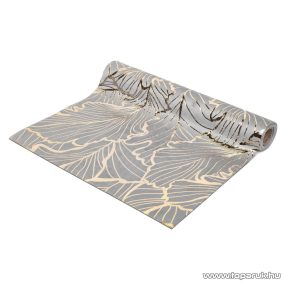   Karácsonyi Bársony asztali futó asztaldísz, asztalterítő, 28 x 180 cm, ezüst / arany (58201B)