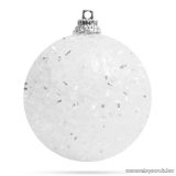   Fenyőfára, girlandra akasztható dekor hógömb, karácsonyfadísz, 6 cm, 6 db / csomag (58221B)
