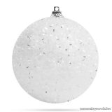   Fenyőfára, girlandra akasztható dekor hógömb, karácsonyfadísz, 8 cm, 3 db / csomag (58221C)