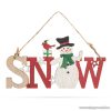 Karácsonyi felakasztható fa dekoráció, ajtódísz Snow felirattal, 17 x 9 cm (58250B)