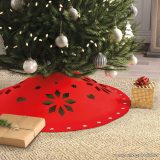   Karácsonyfa talp takaró, terítő, piros, 90 cm átmérő (58276)