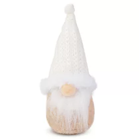   Karácsonyi skandináv manó dekoráció, fehér sapkával, 17 cm magas