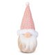 Karácsonyi skandináv manó dekoráció, rózsaszín sapkával, 17 cm magas