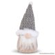 Karácsonyi skandináv manó dekoráció, szürke sapkával, 17 cm magas