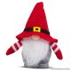 Karácsonyi skandináv manó dekoráció, piros sapkával, 15 cm magas 