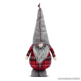   Karácsonyi skandináv manó dekoráció, szürke sapkával, 60 cm magas