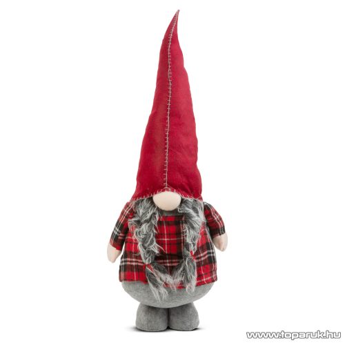 Karácsonyi skandináv manó dekoráció, piros sapkával, 95 cm magas