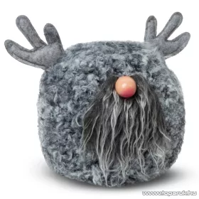   Karácsonyi skandináv manó dekoráció, ajtótámasz, rénszarvas, 15 cm