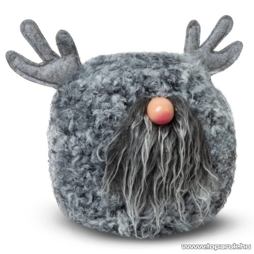 Karácsonyi skandináv manó dekoráció, ajtótámasz, rénszarvas, 15 cm