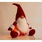   Karácsonyi skandináv LED-es manó dekoráció, piros sapkával, 35 cm magas