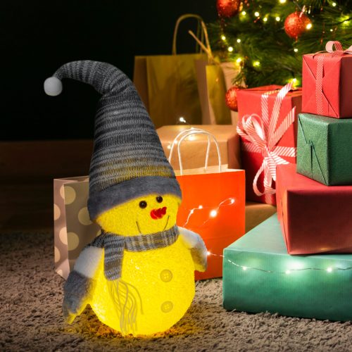 Karácsonyi LED-es Hóember dekoráció, 35 cm magas