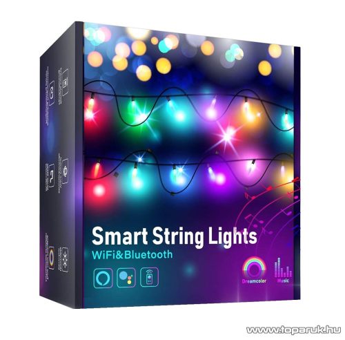 Garden of edeN 58380 Kültéri Smart USB RGB LED-es okos fényfüzér Wi-Fi és Bluetooth kapcsolattal, 50 db színes LED, 5 m