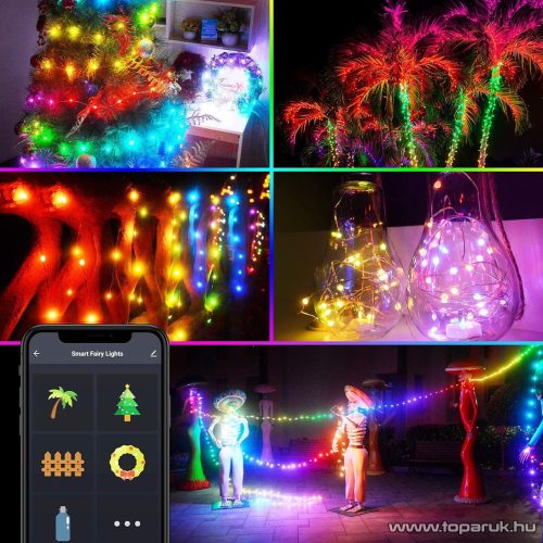 Garden of edeN 58380 Kültéri Smart USB RGB LED-es okos fényfüzér Wi-Fi és Bluetooth kapcsolattal, 50 db színes LED, 5 m