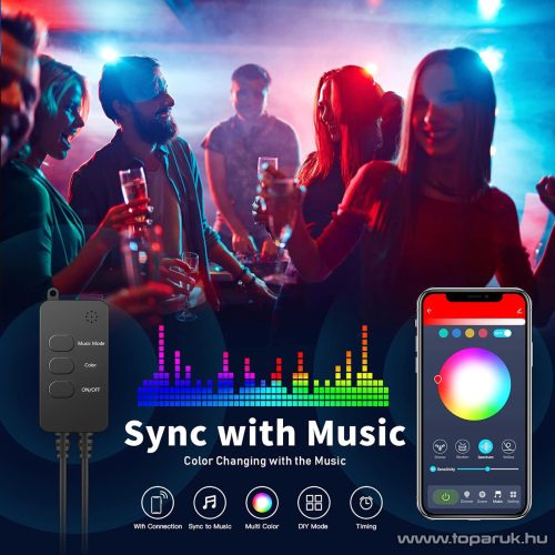 Garden of edeN 58380 Kültéri Smart USB RGB LED-es okos fényfüzér Wi-Fi és Bluetooth kapcsolattal, 50 db színes LED, 5 m