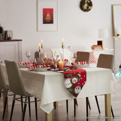 Karácsonyi asztali futó asztaldísz, asztalterítő, 35 x 175 cm, hóember minta (58535C)
