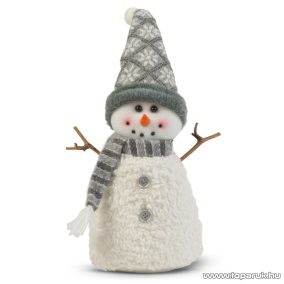  Karácsonyi hóember dekoráció, bot kezekkel és sapkában, 35 x 22 cm (58730A)