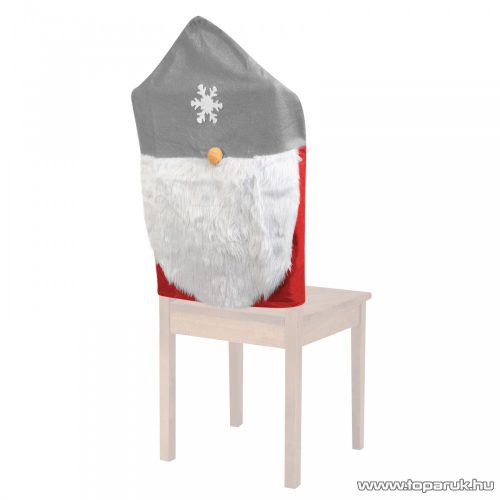 Karácsonyi székdekor, skandináv manó, 50 x 60 cm, szürke/piros (58735B)
