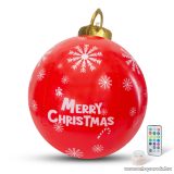   Kültéri felfújható RGB LED-es óriás karácsonyi gömb távirányítóval, piros színű, 60 cm (58740E)