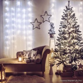   Family Decor 58901C Kültéri toldható hálózati fényfüggöny, 200 db középfehér LED-del, 8 programos, IP44, 4,2 m