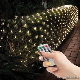   Family Decor 58908A Kültéri távirányítható hálózati LED-es fényháló, 100 db melegfehér LED-del, 150 x 150 cm