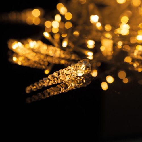 Kültéri LED-es jégcsap füzér, fényfüggöny 180 db melegfehér LED-del, 350 x 70 cm (58915)