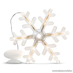   Beltéri LED-es világító hópehely dekoráció, melegfehér, 16 x 19 cm (58929)
