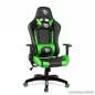   bemada BMD1106GR Ergonómikus kialakítású gamer forgószék, derék- és nyakpárnával, max. 110 kg terhelhetőséggel, zöld / fekete