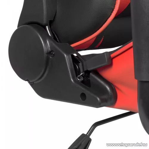 bemada BMD1106RD Ergonómikus kialakítású gamer forgószék, derék- és nyakpárnával, max. 110 kg terhelhetőséggel, piros / fekete