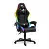 bemada BMD1115BK Irodai forgószék, RGB LED-es világító gamer szék karfával, párnával, max. 120 kg terhelhetőséggel, fekete