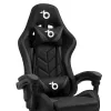 bemada BMD1115BK Irodai forgószék, RGB LED-es világító gamer szék karfával, párnával, max. 120 kg terhelhetőséggel, fekete