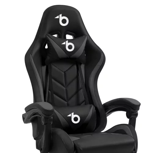 bemada BMD1115BK Irodai forgószék, RGB LED-es világító gamer szék karfával, párnával, max. 120 kg terhelhetőséggel, fekete