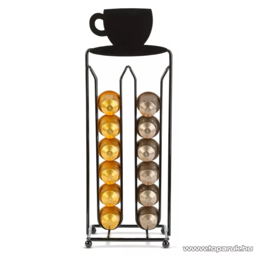 Bewello Fém kávékapszula tartó 28 db Nespresso kapszulához, álló kivitel, fekete (BW0998)