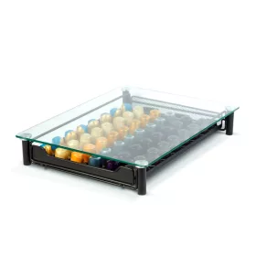   Bewello Fém kávékapszula tartó 60 db Nespresso kapszulához, üveg fedőlappal, fekete (BW0999)