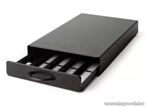 Bewello Fém kávékapszula tartó 50 db Nespresso kapszulához, fiókos, matt fekete (BW1000A)