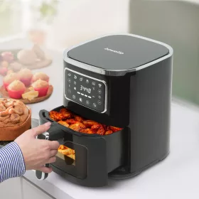   bewello BW1002B XL Digitális érintőgombos forrólevegős olaj nélküli légkeveréses Air Fryer sütő, olajsütő, fritőz, 5 literes, 1450 W