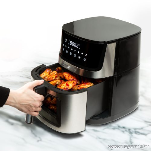 bewello BW1002C XXL Digitális érintőgombos alul-felül fűtőszálas forrólevegős olaj nélküli légkeveréses Air Fryer sütő, olajsütő, fritőz, 7,5 literes, 2000 W