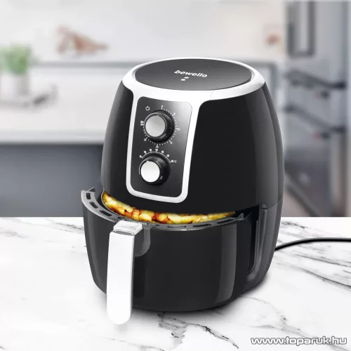 bewello BW1002 Olaj nélküli fritőz, 3,7 literes olajsütő, fekete