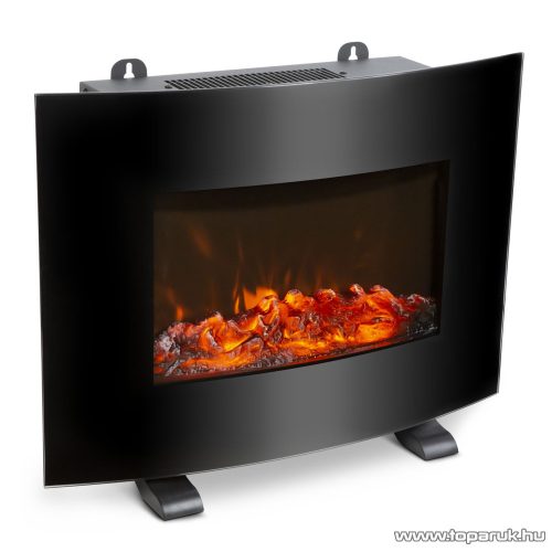 bewello BW2019 Elektromos LED-es, íves fali / szabadonálló kandalló hősugárzó + távirányító, 2000 W, fekete