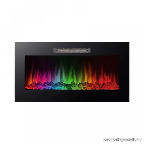 bewello BW2024 Falba beépíthető elektromos RGB LED-es beépíthető kandalló hősugárzó + távirányító, 91 x 15 x 48 cm