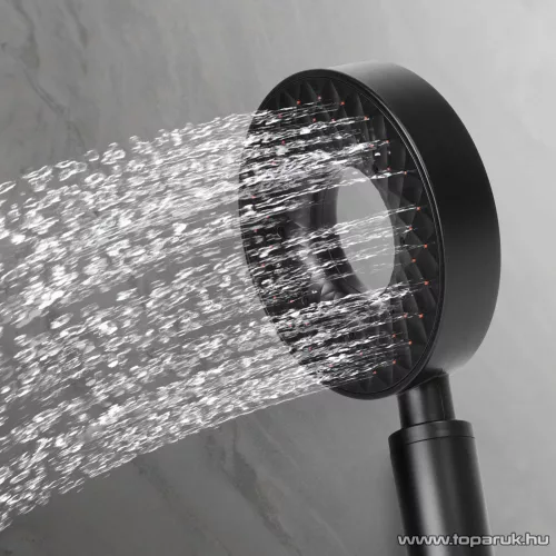 bewello BW3013 Ergonomikus zuhanyfej 3 funkcióval, rejtett kapcsolóval, matt fekete