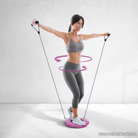   bewello BW4005 Twister fitness korong gumi kötéllel, 29 cm, lila / fekete