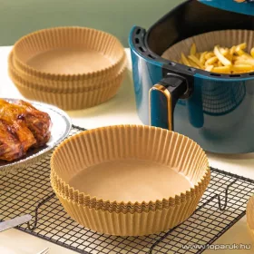   Bewello Sütőpapír Air Fryer forrólevegős sütőkbe, kerek, 20 cm átmérő, 50 db/csomag (BW1020C)