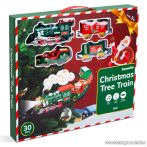   Bewello Christmas Tree Train elemes, világító és hangot adó, karácsonyfára szerelhető kisvasút, karácsonyi vonat szett